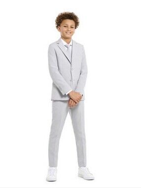 Opposuits Groovy Grey Slim Fit Suit Including Blazer, Pants and Clip-On-Tie